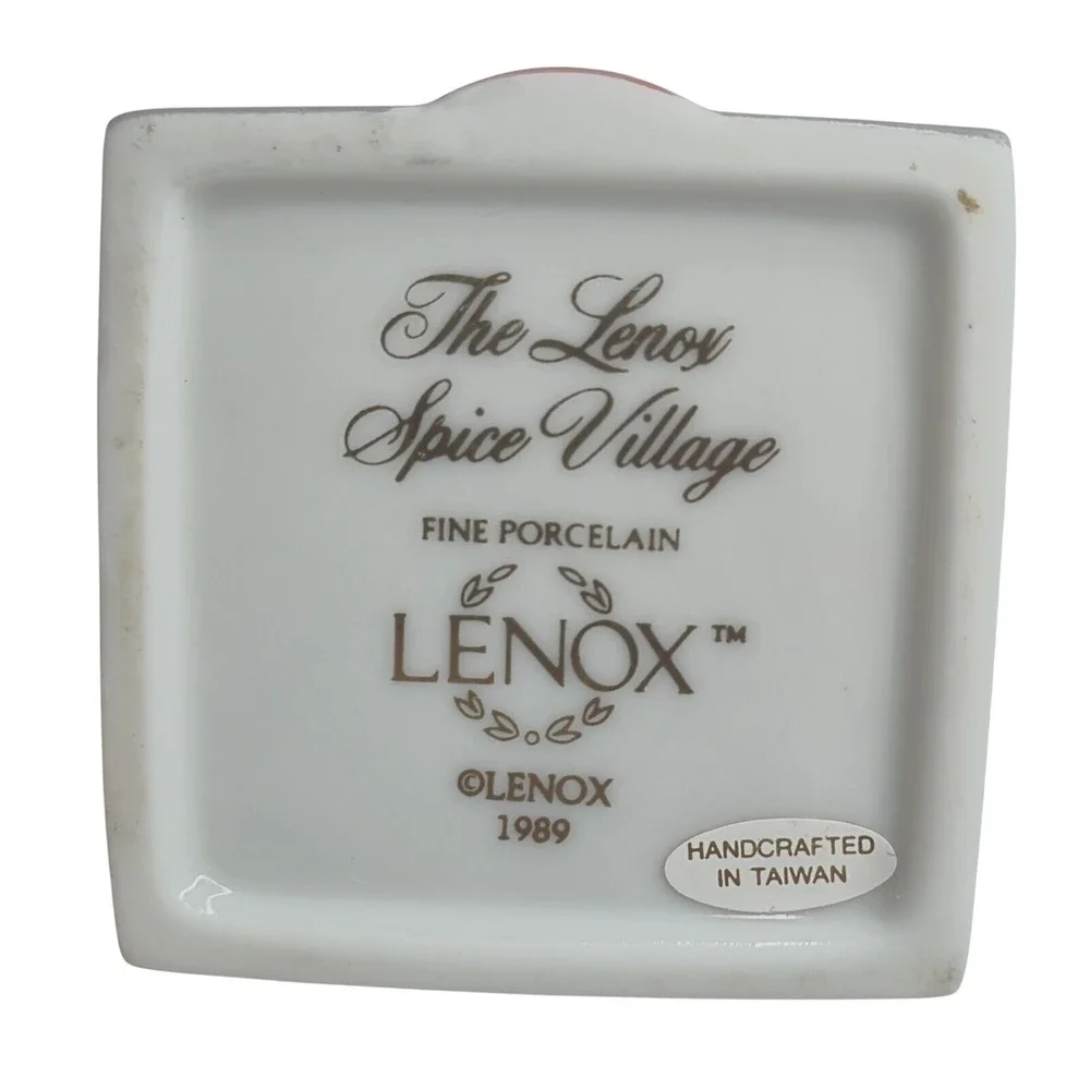 Lenox Spice Village Chive Porcelain House Jar 1989 Vintage Victorian Cottage
